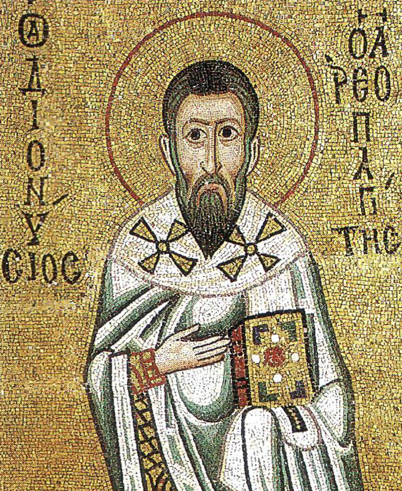 Dionysius Areopagita, Byzantinisches Mosaik, frühes 11. Jh. Hosios Loukas Monastery, Böothien, Griechenland